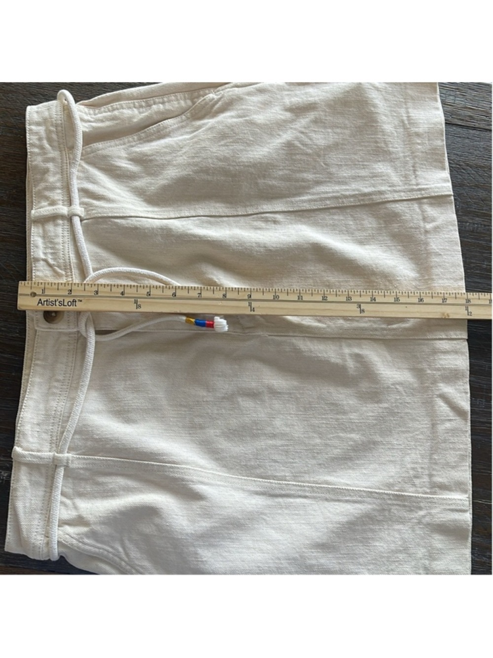 MADEWELL Capital A-line Summer Mini Skirt Size 14 Ivory Coastal Casual Stretch - Picture 9 of 10